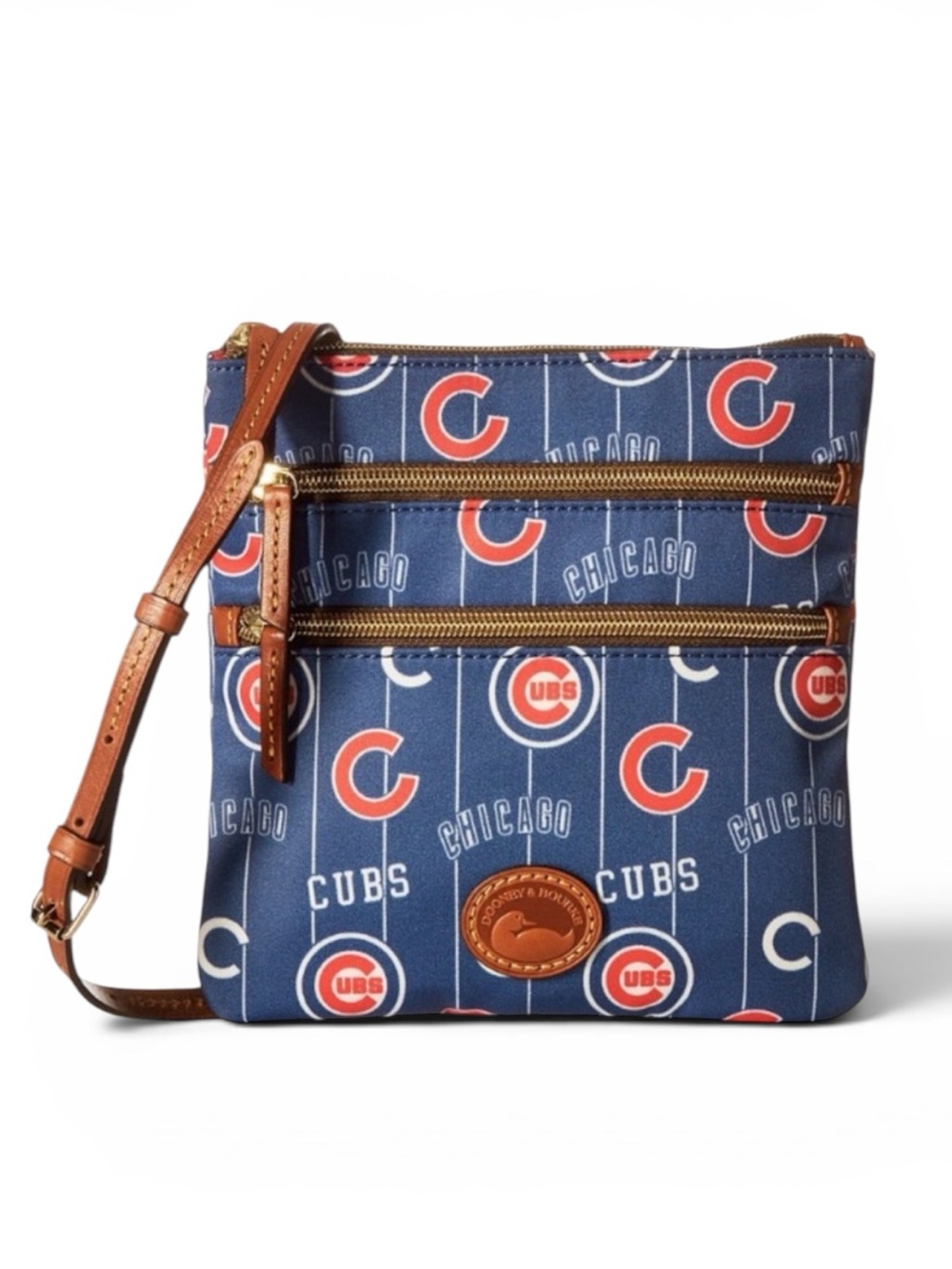 Dooney and Bourke Chicago Cubs Game Day Triple Zip Cross Body Bag